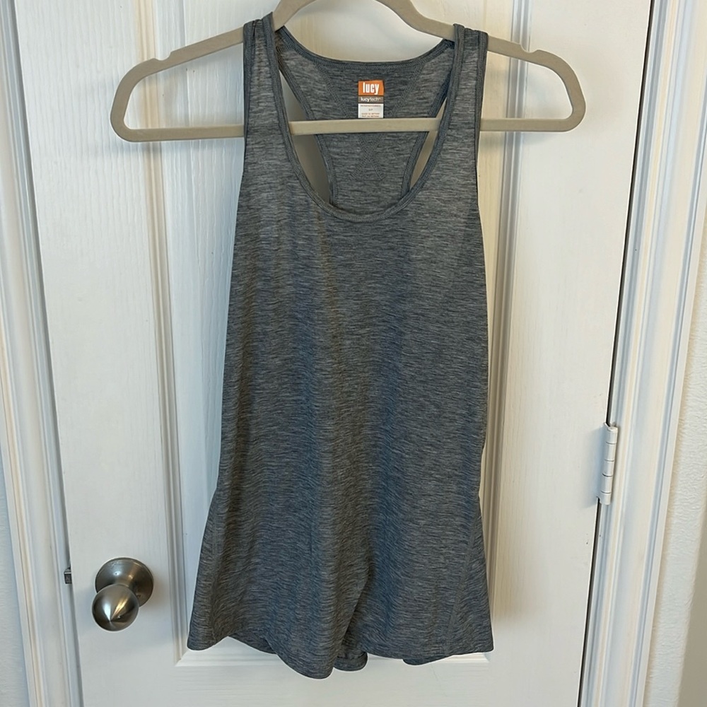 Gray Lucy workout tank top